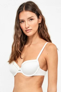 Top biquíni bandeau decote pronunciado