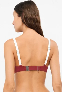 Top biquíni bicolor com aros integrados