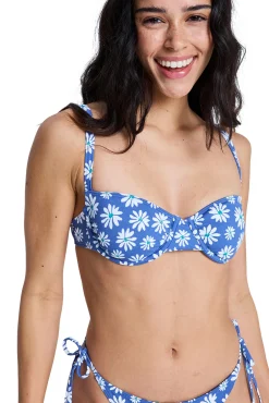 Top biquíni com aro de flores