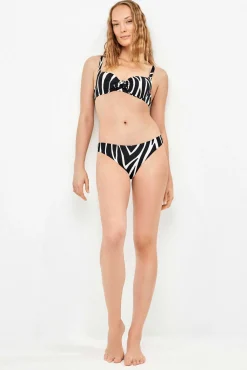 Top biquíni com capacidade em tecido estampado animal print zebra