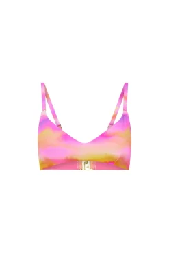 Top biquíni decote estampado