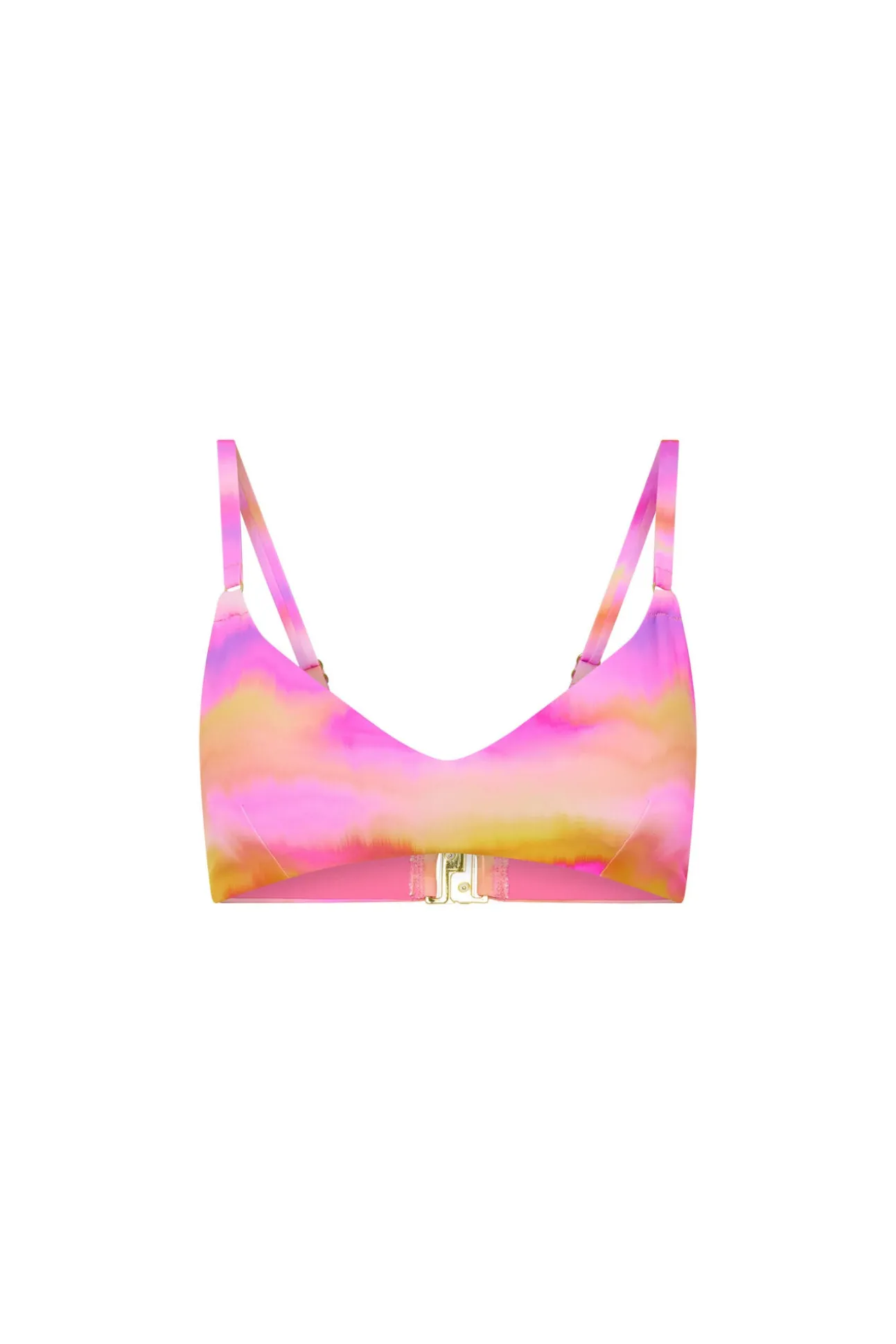 Top biquíni decote estampado