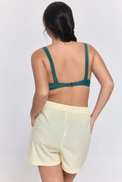 Top biquíni em nylon com glitter