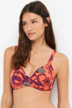 Top biquíni estampado floral tropical
