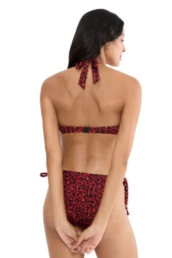 Top biquíni halter push-up estampado animal