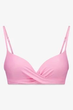 Top biquíni push-up cruzado rosa