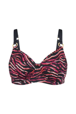 Top biquíni redutor com aro estampado animal