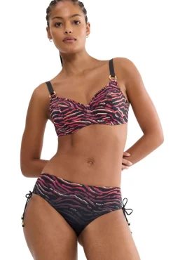 Top biquíni redutor com aro estampado animal