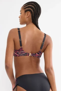 Top biquíni redutor com aro estampado animal