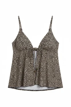 Top biquíni tankini triangular animal print
