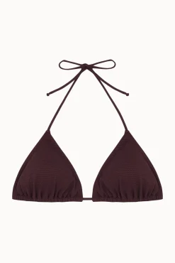 Top biquíni triangular castanho