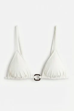 Top biquíni triangular cortina branco
