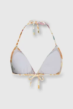 Top biquíni triangular estampado tropical
