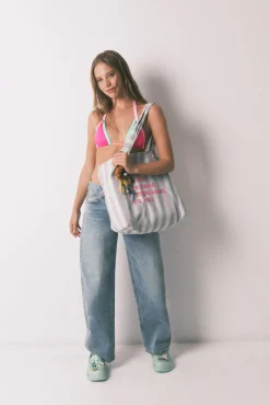 Top biquíni triangular halter cortina rosa