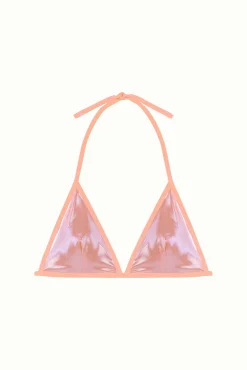 Top biquíni triangular metalizado