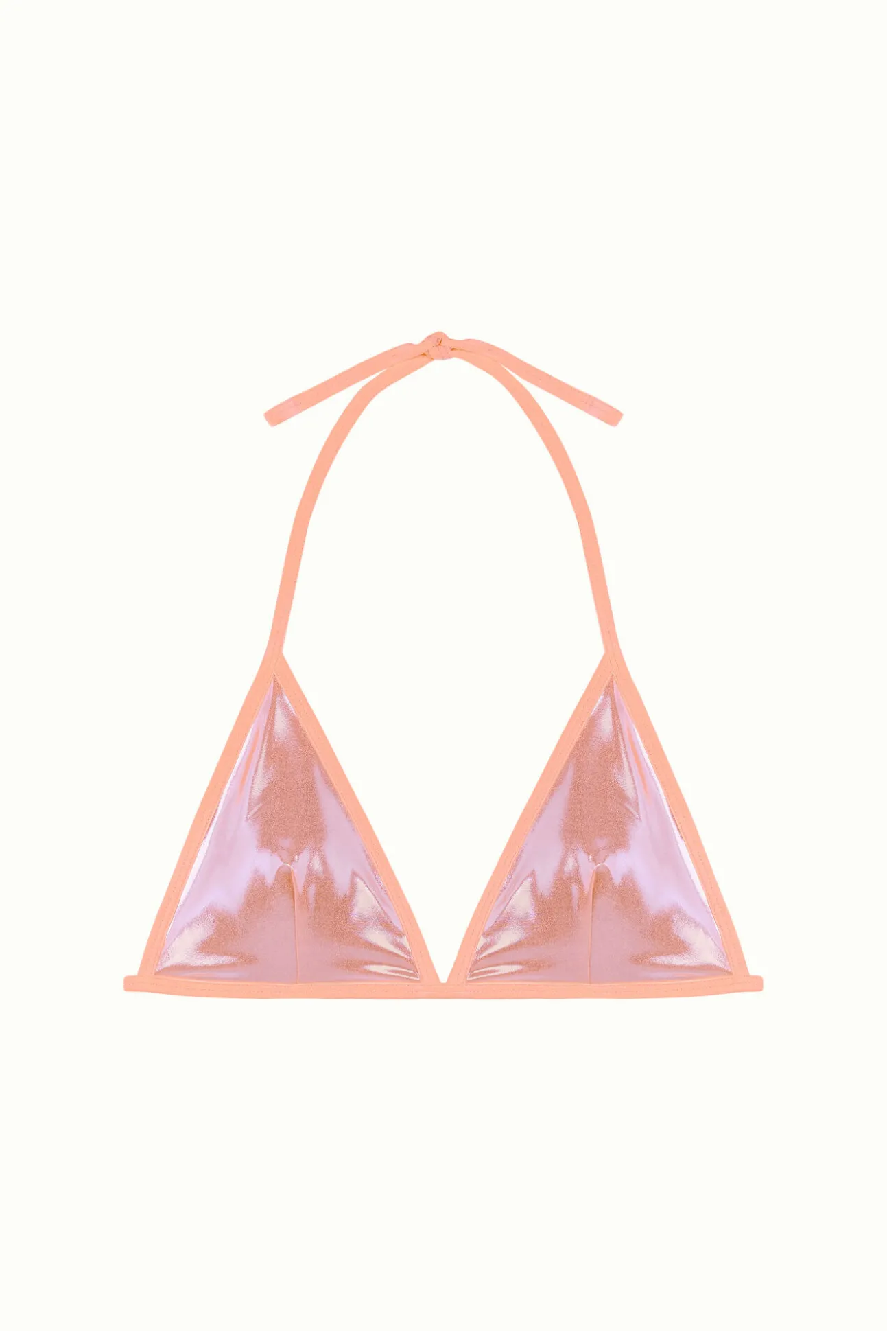 Top biquíni triangular metalizado