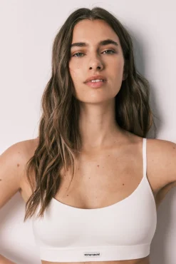 Top com enchimento sem costura branco