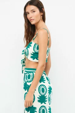 Top curto estampado ananases