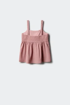 Top de alças em crochet para menina
