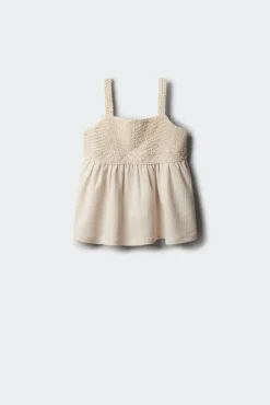 Top de alças em crochet para menina