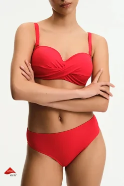 Top de biquíni bandeau efeito cruzado