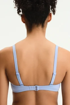 Top de biquíni bandeau efeito cruzado