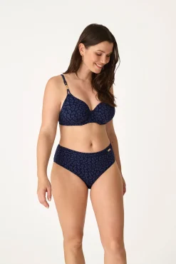Top de biquíni com aros estampado animal
