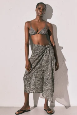 Top de biquíni triangular animal print