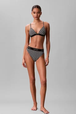 Top de biquíni triangular estampado