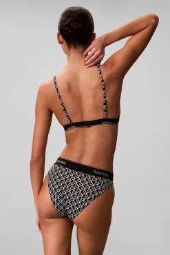 Top de biquíni triangular estampado