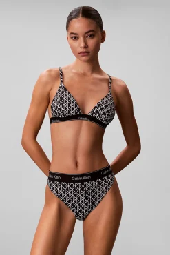 Top de biquíni triangular estampado