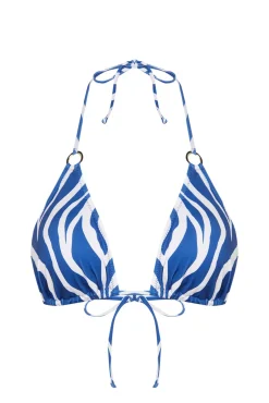 Top de biquíni triangular estampado animal