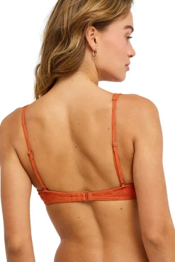 Top de biquíni triangular texturizado