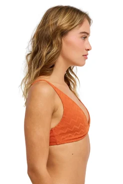 Top de biquíni triangular texturizado