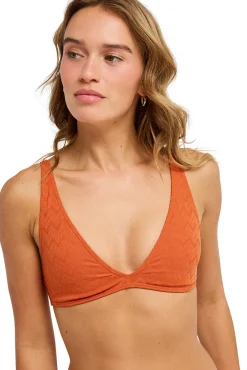 Top de biquíni triangular texturizado