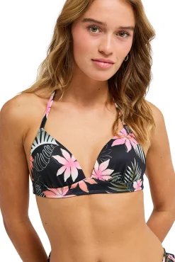 Top de biquíni triangular tropical