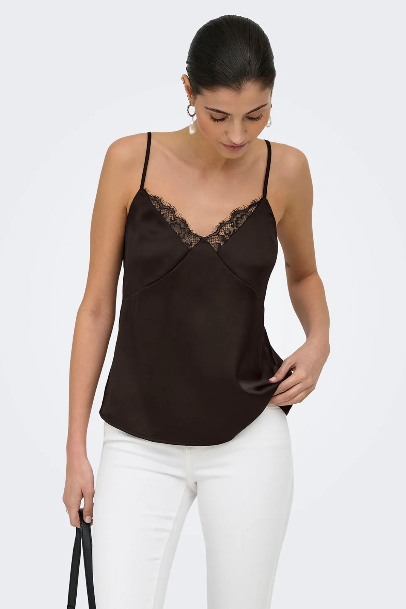 Top de lingerie acetinado