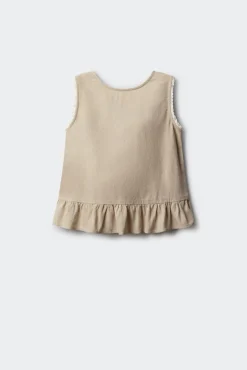 Top de linho com laços menina