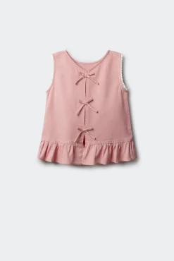 Top de linho com laços menina