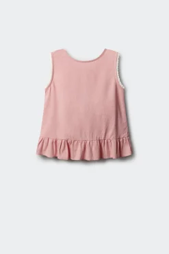 Top de linho com laços menina