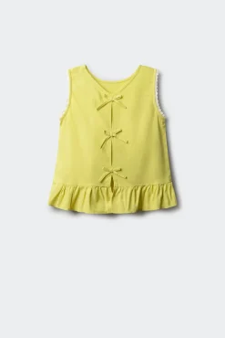 Top de linho com laços menina