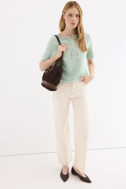 Top de malha crochet