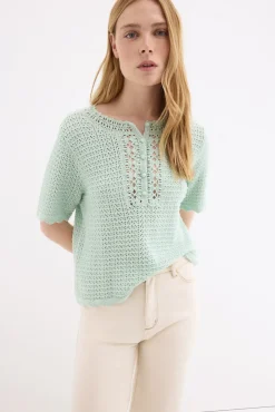 Top de malha crochet