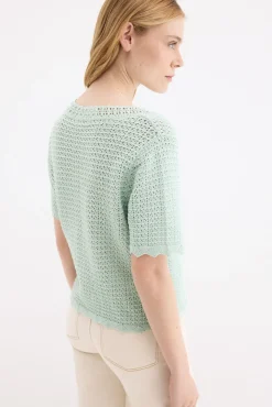 Top de malha crochet