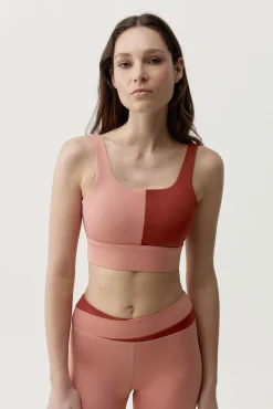 Top desportivo Kate coral/vermelho