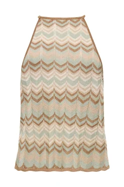 Top estampado geométrico com glitter