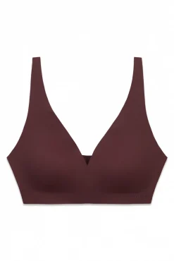 Top halter liso corte limpo grená