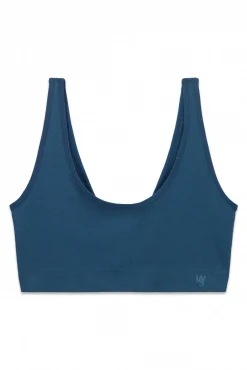 Top liso sem costura azul