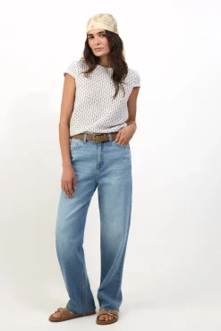 Top manga corta crochet