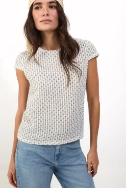Top manga corta crochet